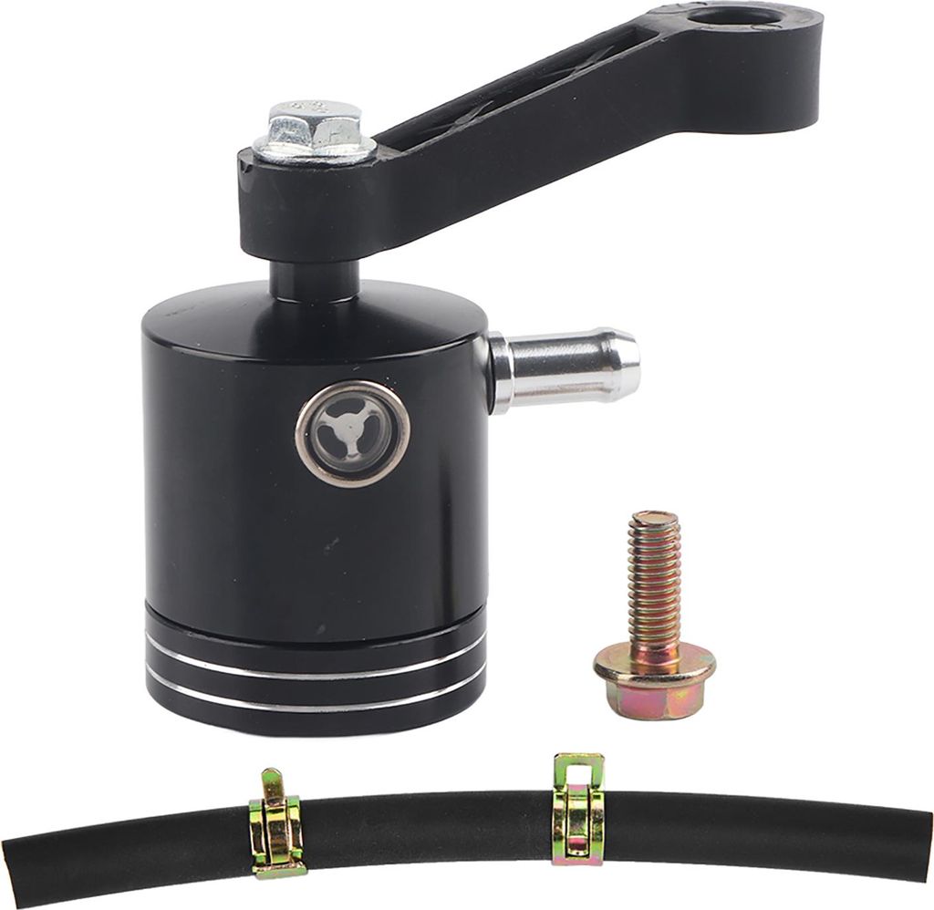 Bremsölbecher, langlebiger Verschleißfestigkeit Kompakt Flüssigkeitsreservoir Tank Aluminiumlegierung Schwarzer kompatibler Ersatz für Aprilia ...