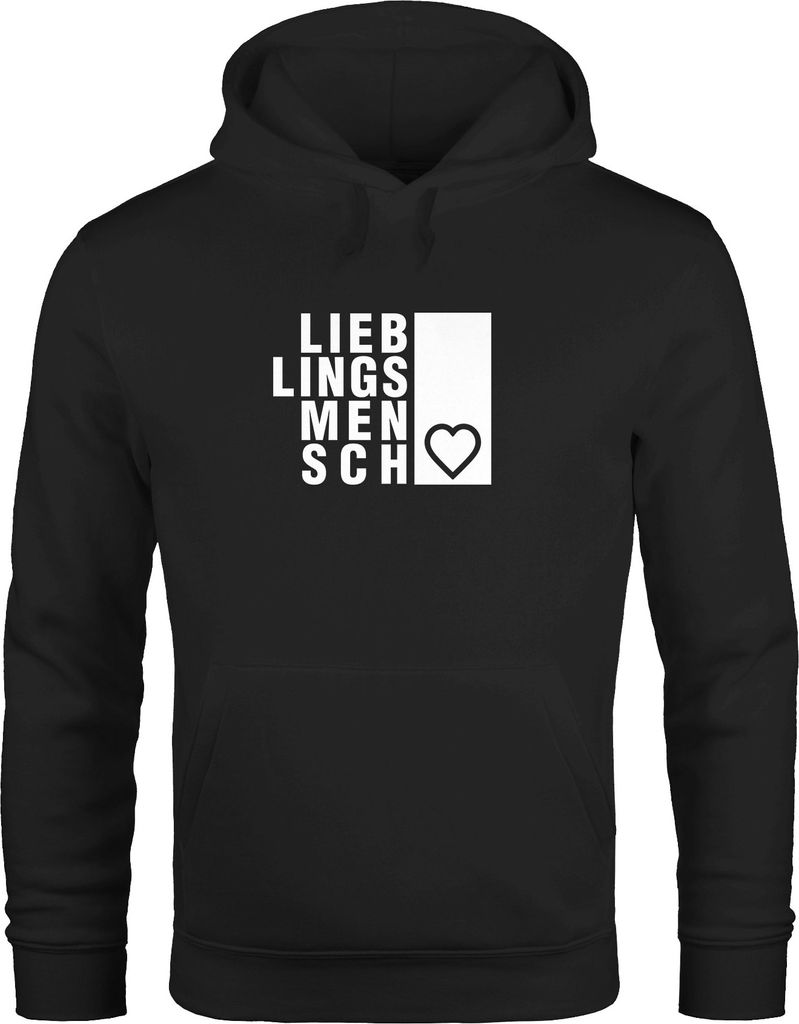 Hoodie Herren Lieblingsmensch Geschenk Freundschaft Partner Freund Moonworks schwarz L