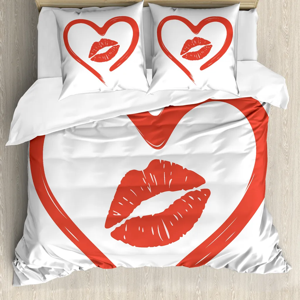 Housse de couette Hypoallergénique 200x200 motif Lippenstift et 2 Taies