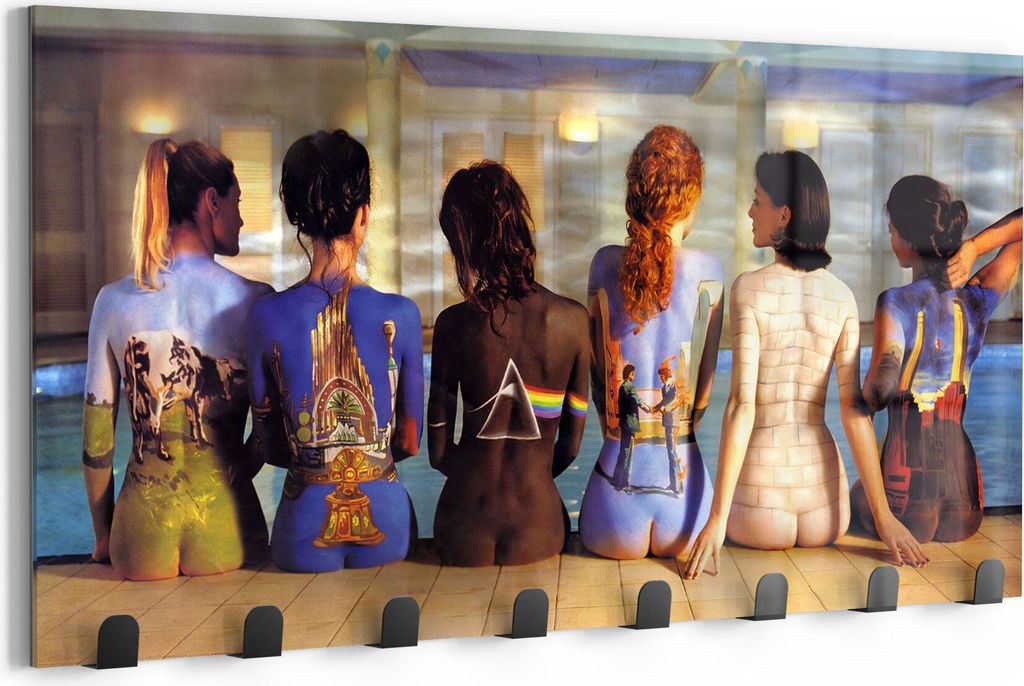 DEQORI Kleiderhaken Glas 60x30 cm 'Ethnische Frauen Vielfalt' Wand Garderobe beschreibbar
