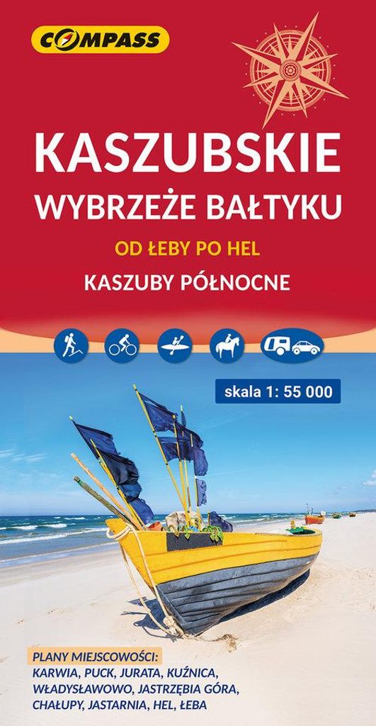 Kaszubskie wybrzeże Bałtyku od Łeby po Hel mapa turystyczna 1:55 000