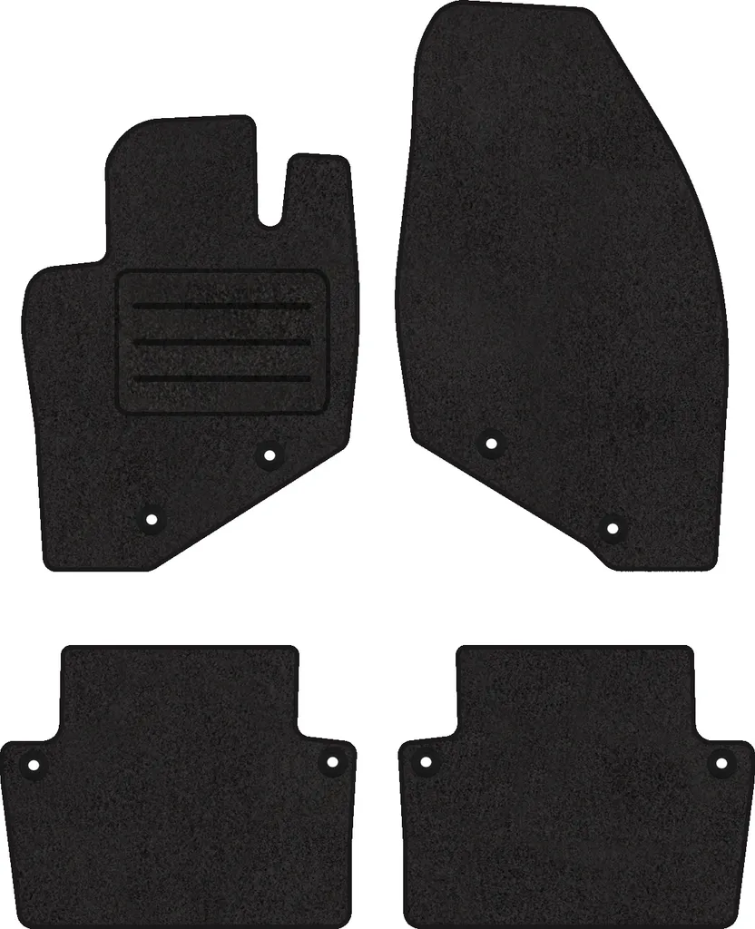 Tappetini in velluto per Volvo S90 II (2016-, berlina) neri, set 4 pz, con fissaggi