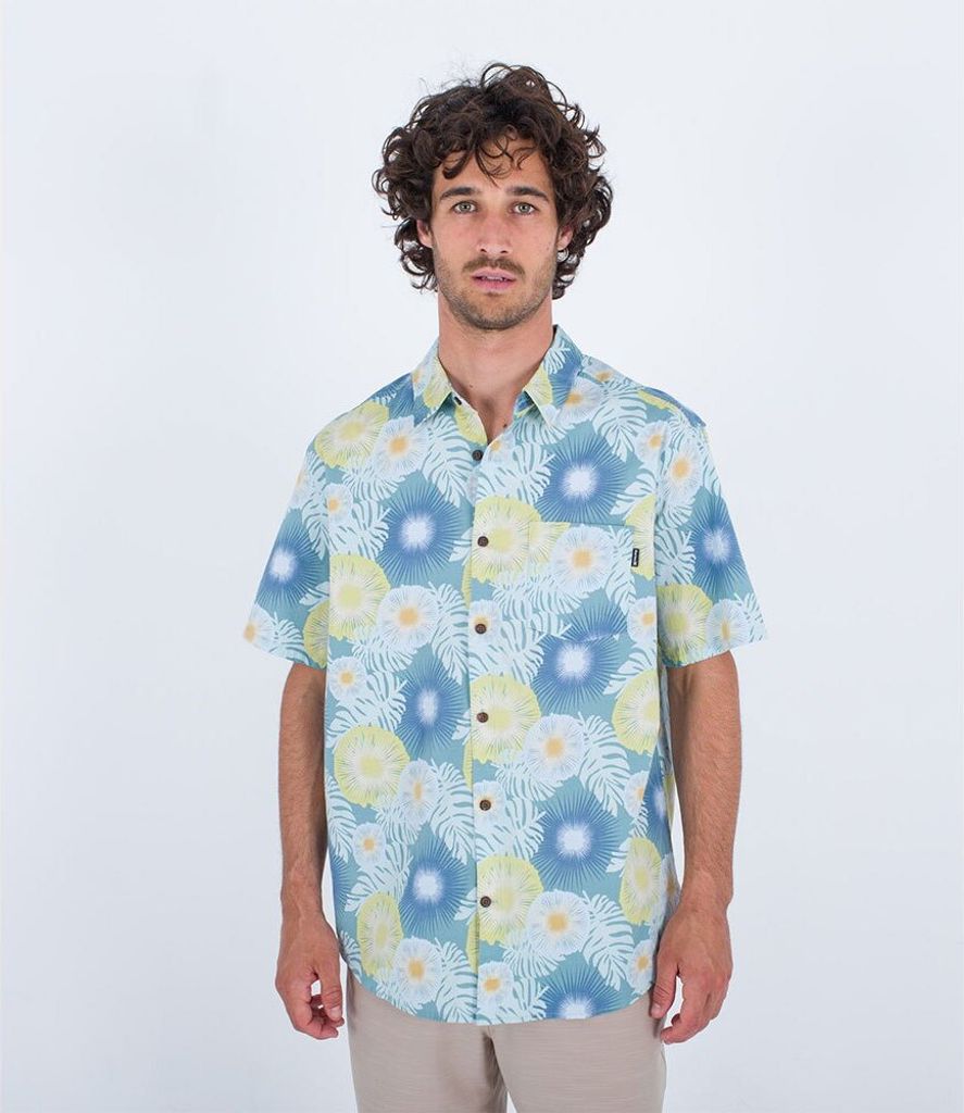 Hurley One And Only Lido Stretch Ss Kurzarmhemd Blau S Mann Blau S