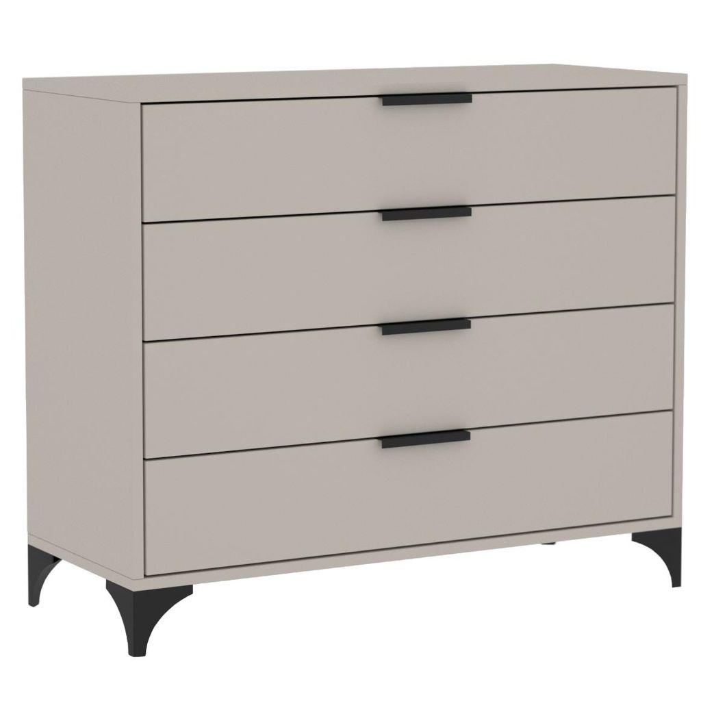 BEAUTYSOFA | Kommode HOME 4S 80 cm – Sideboard mit 4 Schubladen, Standschrank in Kaschmir, mit Griffen
