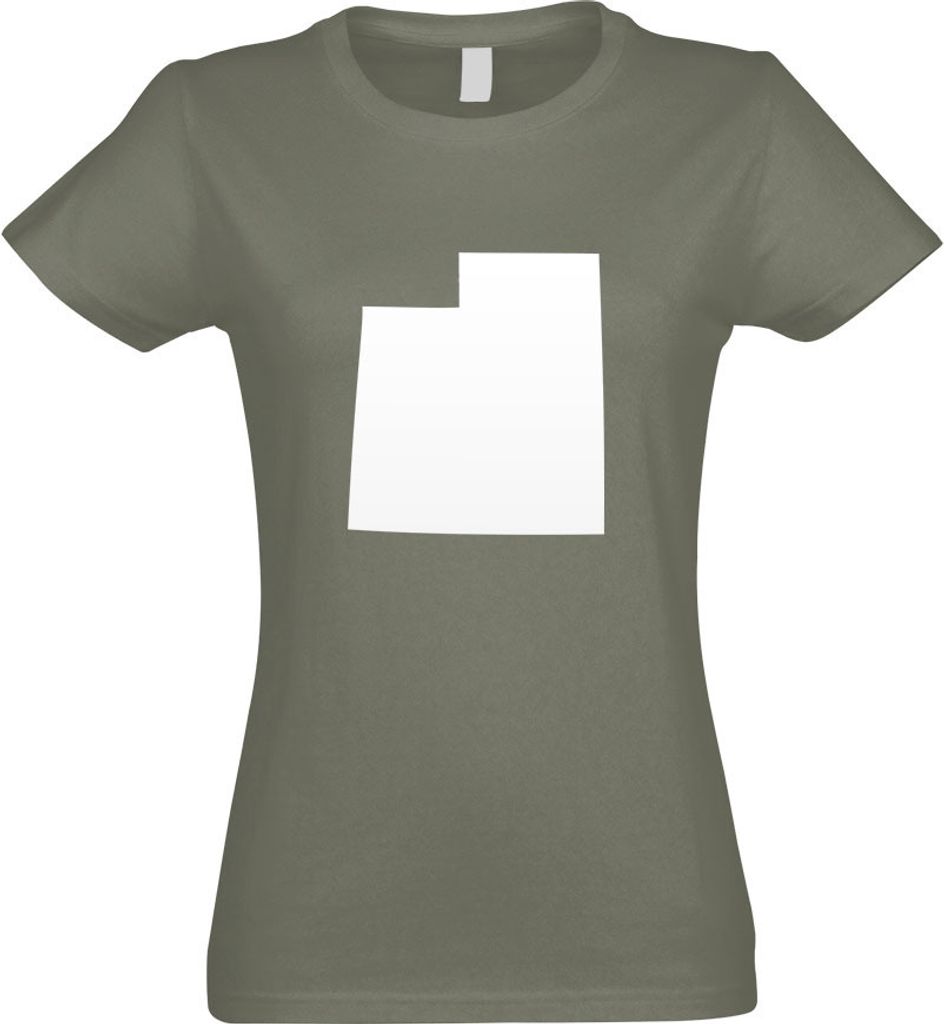 Kiwistar - T-Shirt tailliert - Damen - Olive - USA - Bundesstaat - Utah - mit Motiv Bedruckt - Funshirt Design - Sport - Freizeit - Damen - L