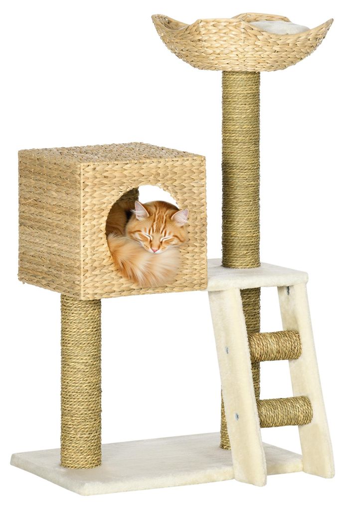 PawHut Kratzbaum 100,5cm Katzenbaum mit Katzenhöhle, Bett, Produktbild 