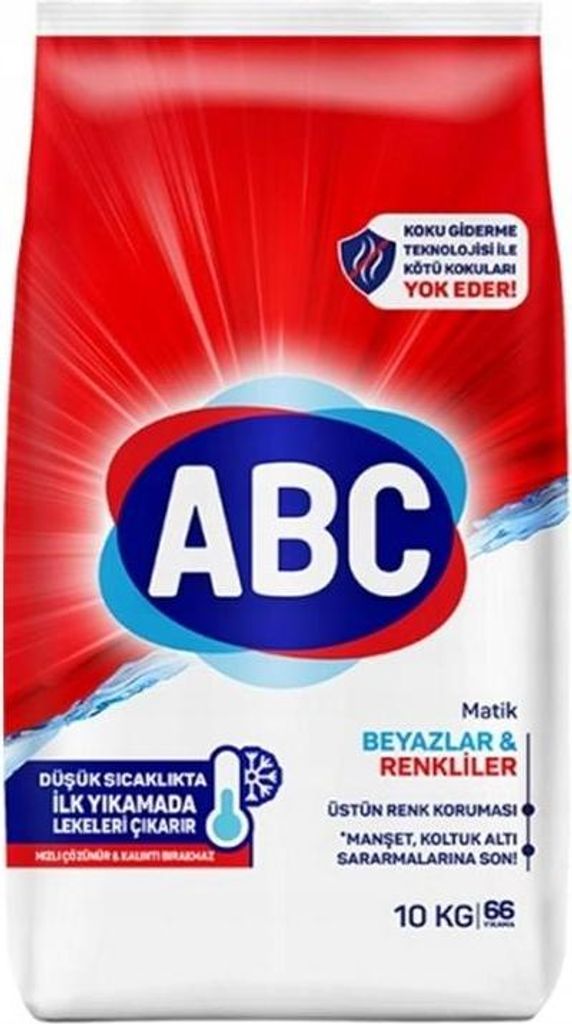 ABC bílý a barevný prací prášek 10 kg Obrázek produktu 