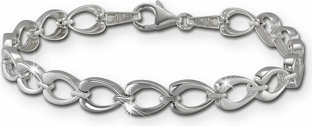 Bracelet femme argent 19cm, idée cadeau romantique avec coeur