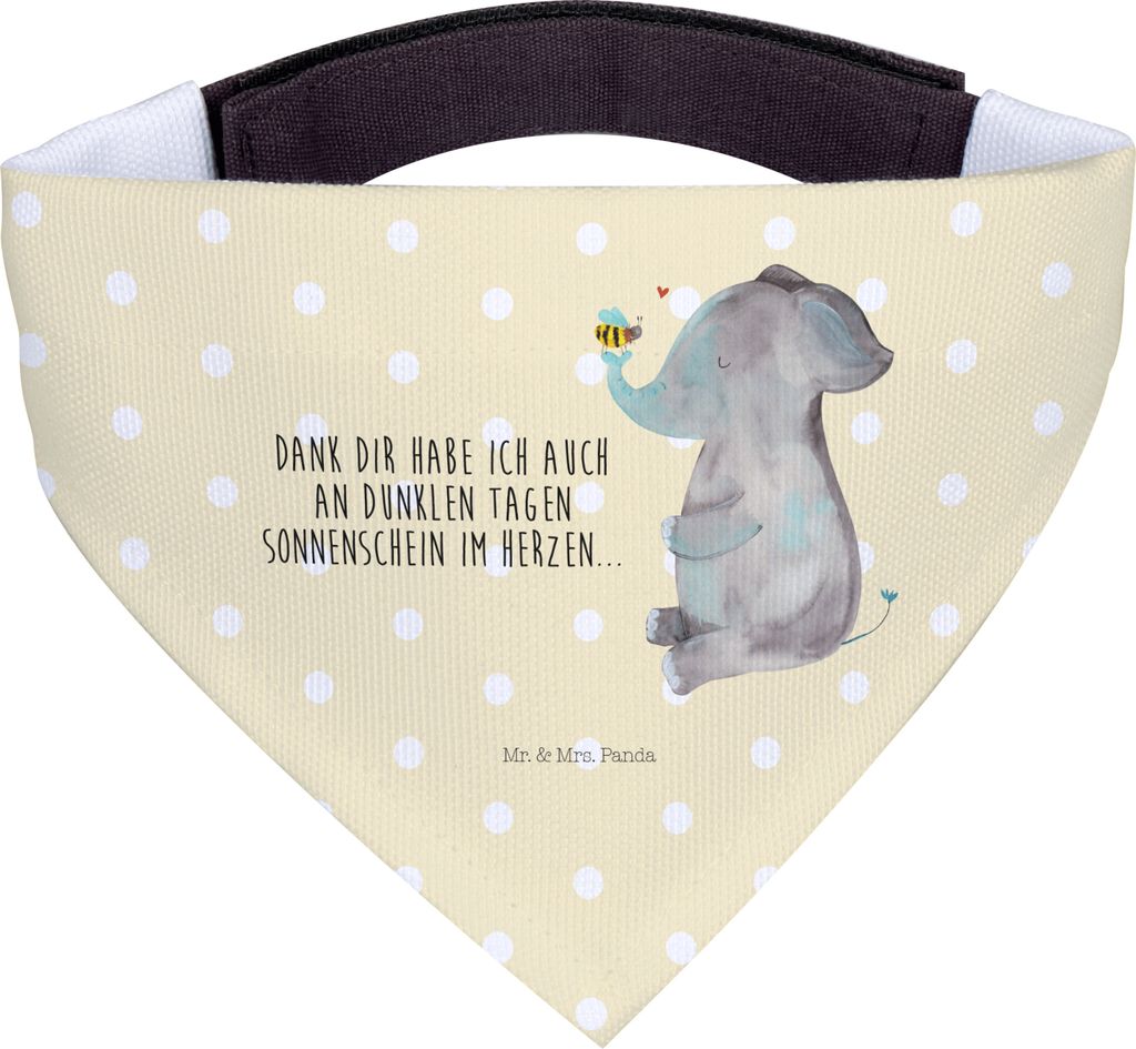 Mr. & Mrs. Panda Halstuch Hund Elefant Biene - Gelb Pastell - Geschenk, Lustige Sprüche, Hochzeitsgeschenk, Bandana, Liebesspruch, Hunde Hals Tuch...