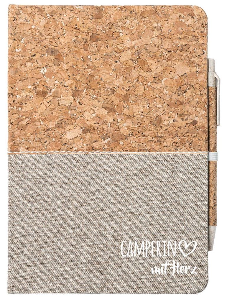 Huuraa Notizbuch A5 Camperin mit Herz 80 Blatt inkl. Kugelschreiber Tagebuch Geschenkidee