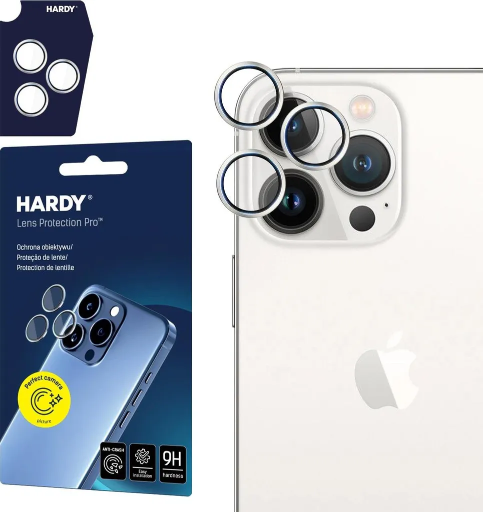 Szkło Na Obiektyw 3Mk Hardy Lens Protection Pro Do Apple Iphone 13 Pro / 13 Pro Max - Srebrne