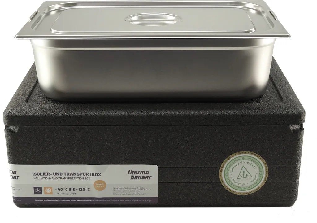 EPP Thermohauser cool box warming box transport box incl. GN 1/1 150mm + coperchio con maniglie a caduta