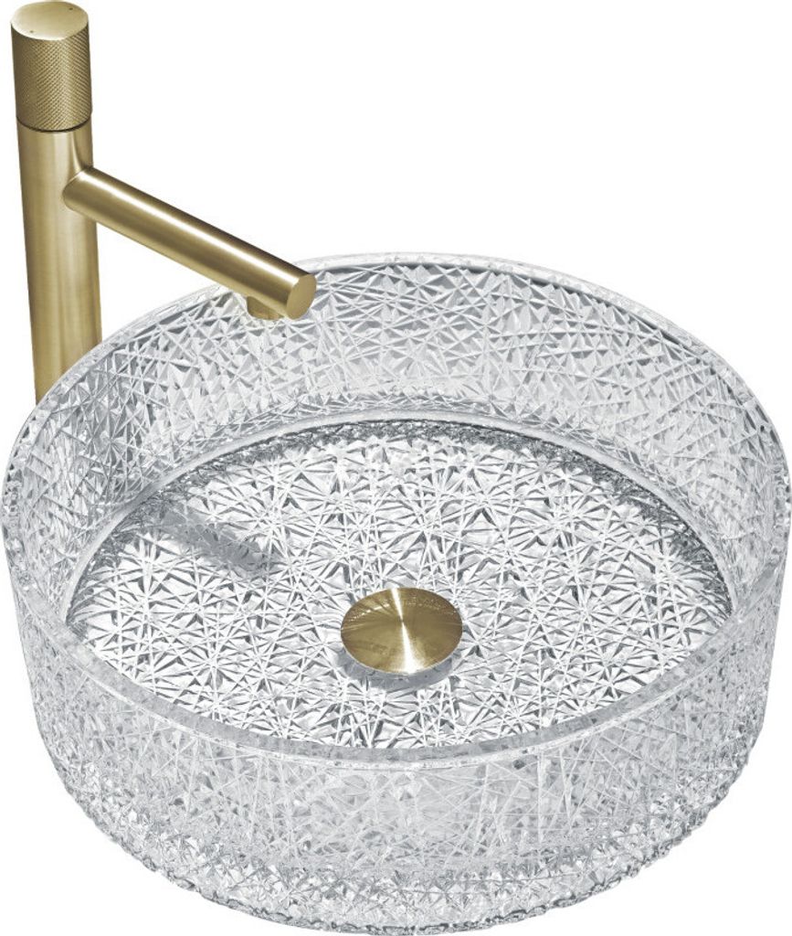 Mexen Dema Aufsatzwaschbecken aus Glas 39 x 39 cm, transparent - 24043900