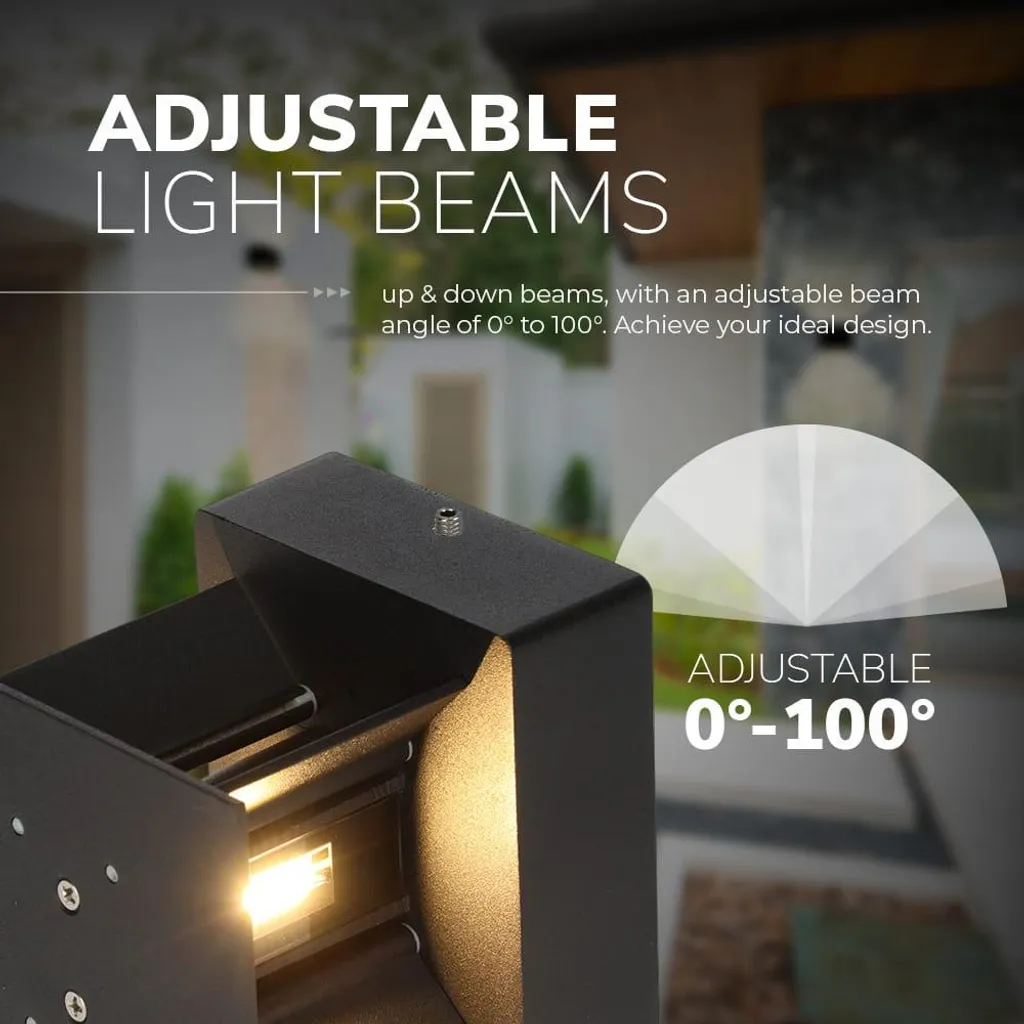 Applique Murale Étanche IP65 Cube LED 3000K Noire Intensité Variable 7W