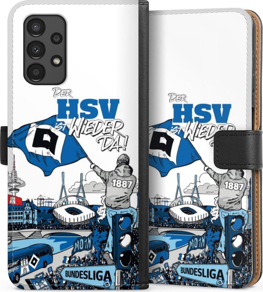 DeinDesign Klapphülle für Samsung Galaxy A13 4G Handytasche Lederhülle Tasche Aufstieg Hamburger SV Offizielles Lizenzprodukt