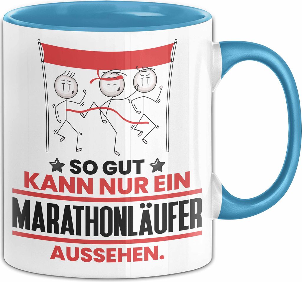 Marathonläufer Geschenk Tasse So Gut Kann Nur Ein Marathonläufer Aussehen Geschenkidee Kaffee-Becher (Blau)