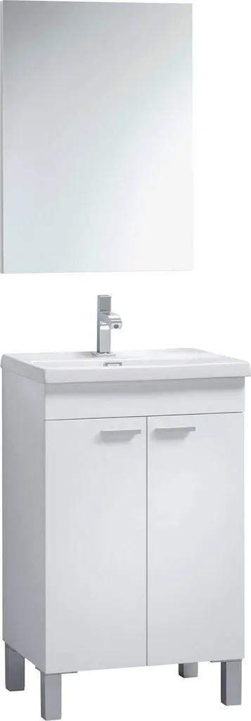 Dmora Almenia Bianco: Mobile Sottolavabo di Design con Specchio 80cm