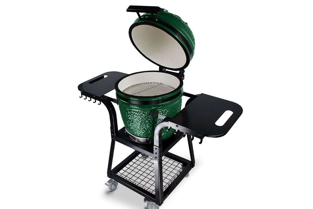 Kamado SE-19TR Grill mit Trolley Grün 50cm Grilldurchmesser BBQ Keramik Holzkohlegrill Grill mit Holzkohle