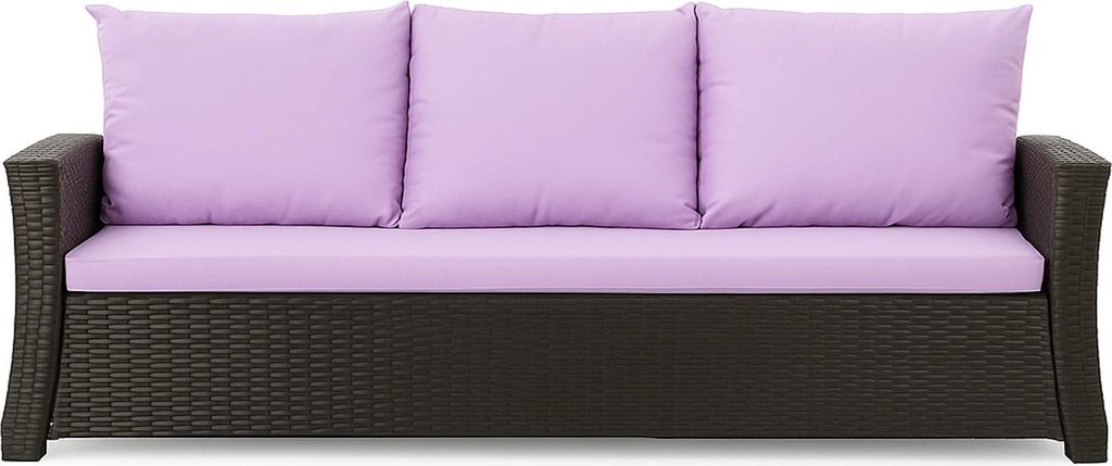 Gartenkissen Set Purple – 140x60 + 3x50x56 cm Gartenkissen für ein 2-3-Sitzer-Sofa Weiche Auflagen für Rattan/Polyrattan – Abnehmbare Bezüge