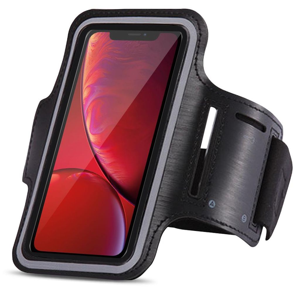 Sportarmband für Apple iPhone Xr Jogging Tasche Hülle Fitnesstasche Lauf SportFarben:Schwarz