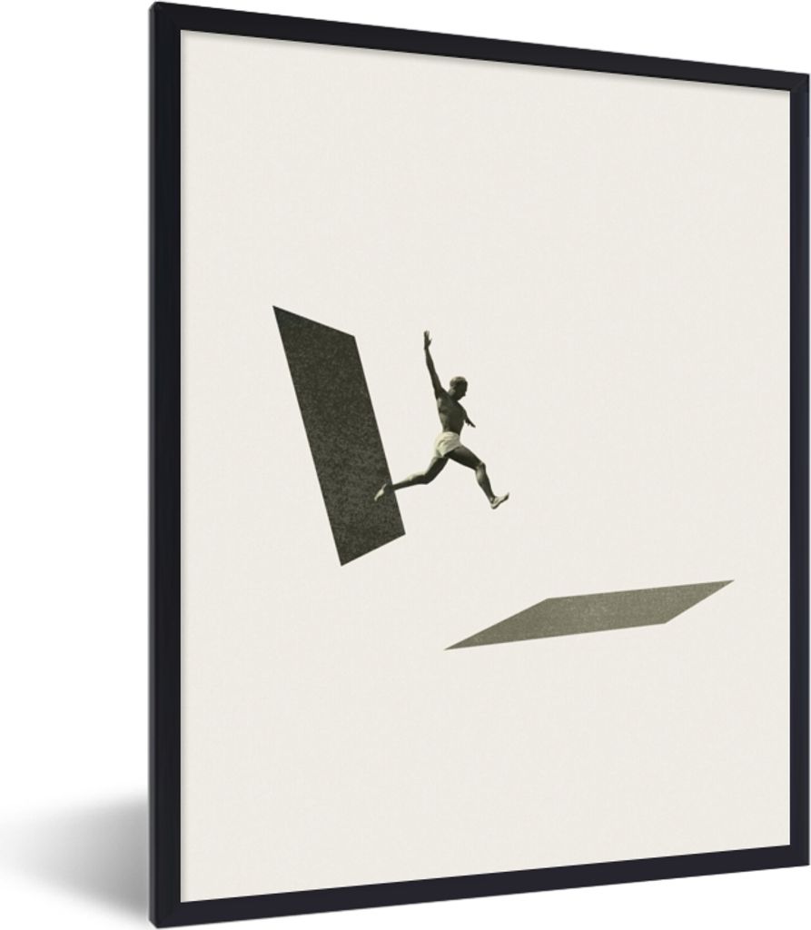 MuchoWow Gerahmtes Poster Jahrgang - Mann - Design 60x80 cm - Poster mit Schwarzem Bilderrahmen Wandposter Rahmen Foto Bilder - Premium - Wanddek...