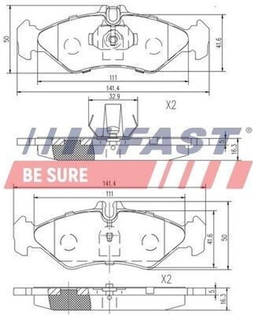 FAST Bremsbeläge Satz Hinten Bremsklötze für VW LT 28-46 II Kastenwagen (2DA, 2DD, 2DH) FT29017