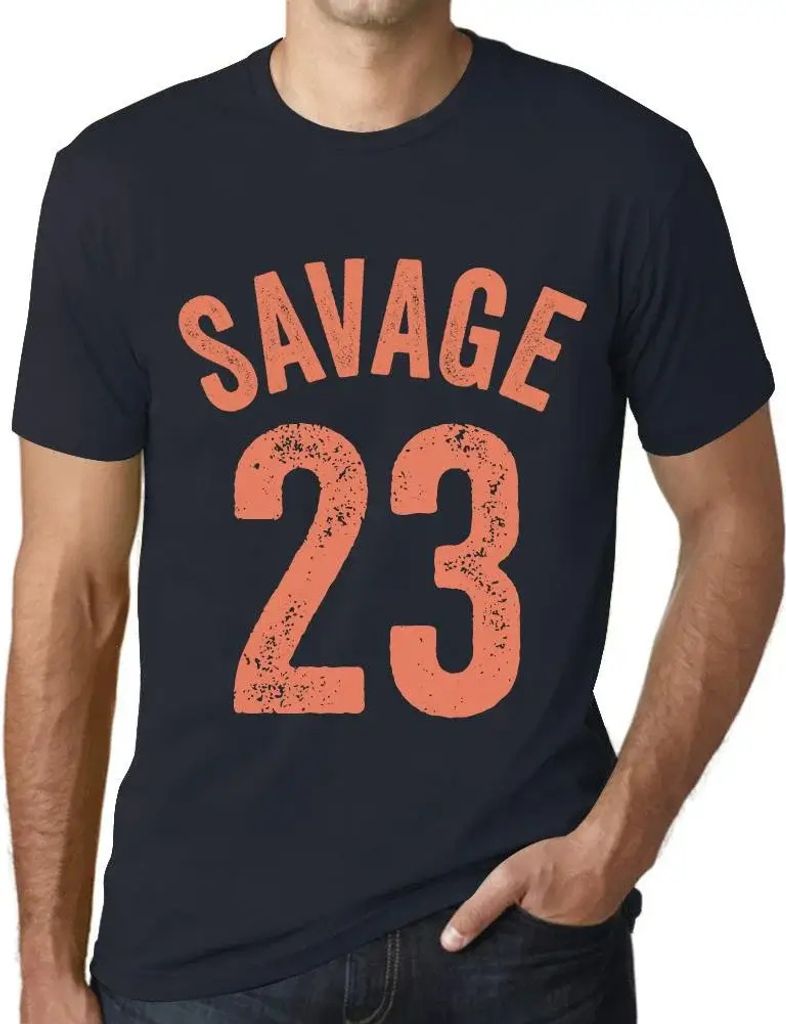 Herren Grafik T-Shirt Savage 23 Geschenk 23. Geburtstag Jahrestag 23 Jahre Jubiläum 23 Jährige Mann Jahrgang 2001 Kurzarm Lustige Druck