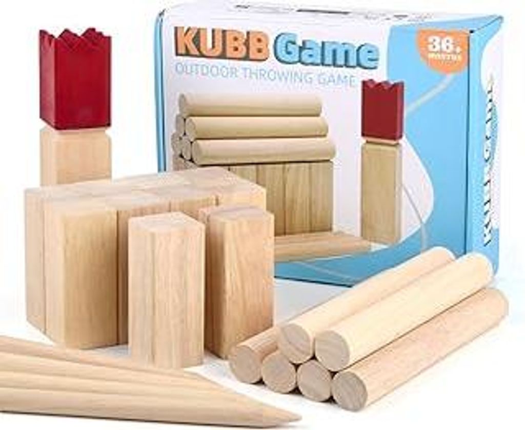 Holz Outdoor, Kubb Spiel Holz Rasenschach, Wikinger Spiel Kubb Schwedenschach für Erwachsene Outdoor Spiele