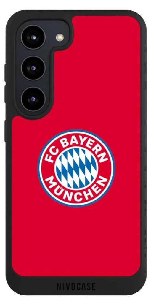 NIVOCASE Handyhülle für Samsung Galaxy S23 Hülle NIVOpure Case Schwarz FC Bayern München FCB Logo
