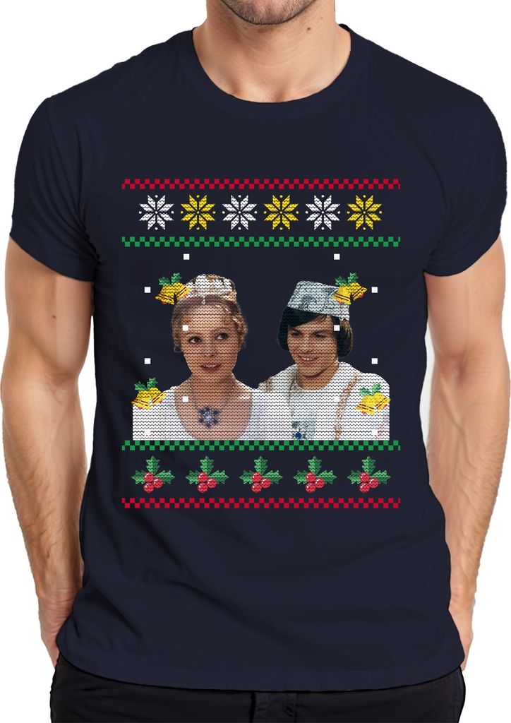 Drei Haselnüsse für Aschenbrödel - Ugly Christmas Sweater Weihnachten Herren T-Shirt, Navy, XXL