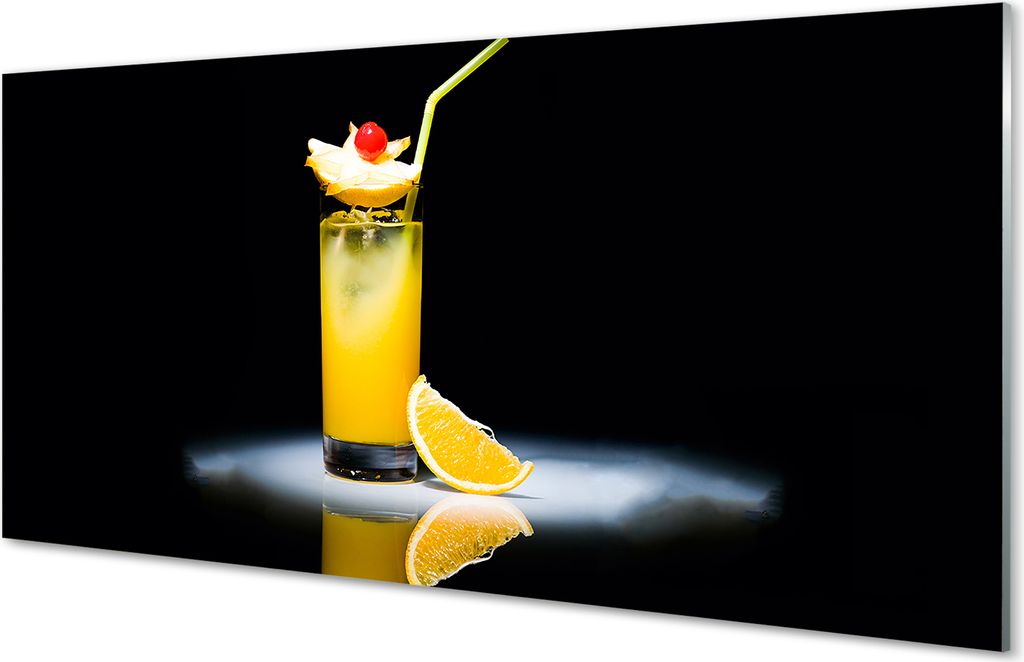 Glasbilder 120x60 Wandkunst Orange Cocktail Produktbild 