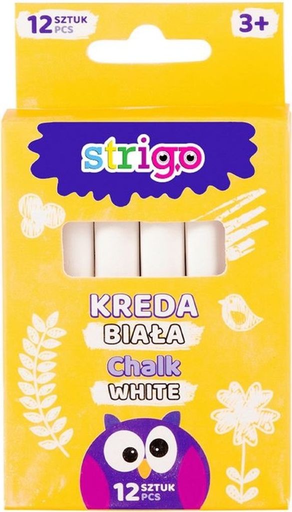 Strigo Kreda szkolna biała do pisania i rysowania 12 sztuk Produktbild 