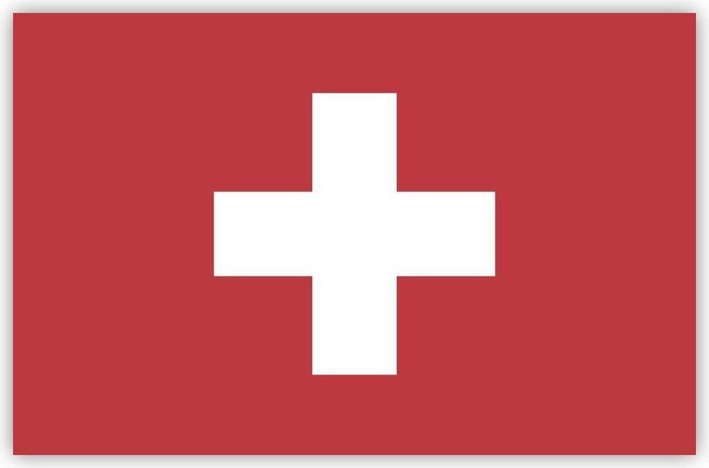6 Stück Folienaufkleber Schweiz Switzerland Flagge Sticker PVC Aufkleber Flagge Format ca. 85 x 55 mm Flaggenaufkleber für Innen und Außen verwe...