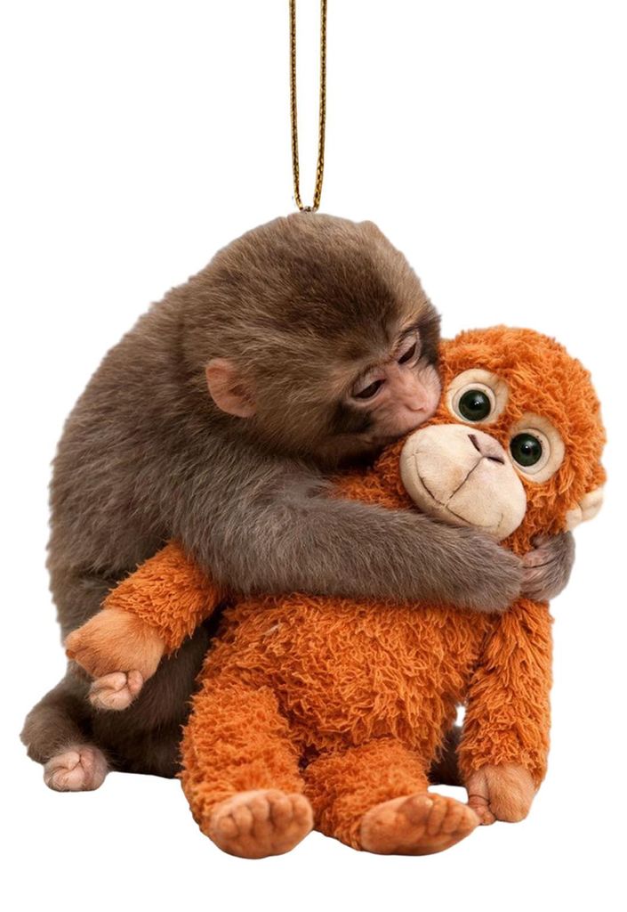 Plüsch-Schlüsselanhänger mit Affe, 2D-Affe aus Acryl, ideal für Rucksack, Handtasche und Autoschlüssel – ein emotionales Geschenk für Famil...