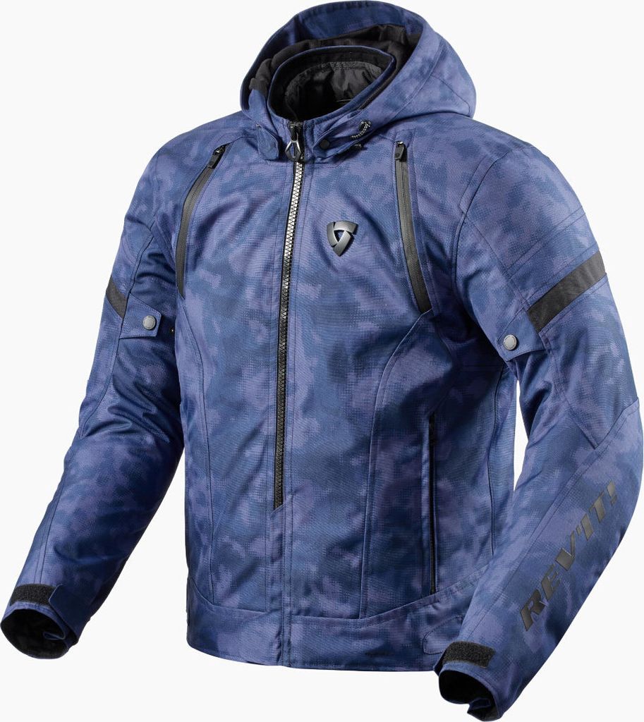 Revit Flare 3 H2O wasserdichte Motorrad Textiljacke, blau/camouflage, 2XL