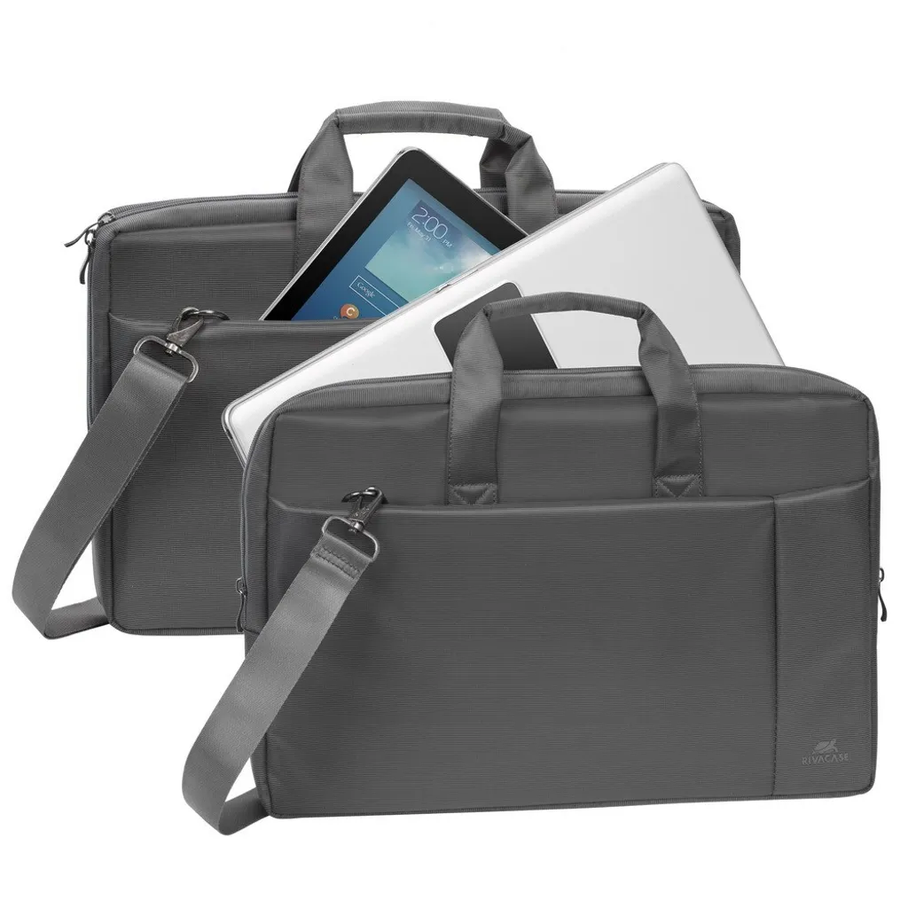 Porte-documents classique Rivacase 8251 gris pour PC portable 17" - 16