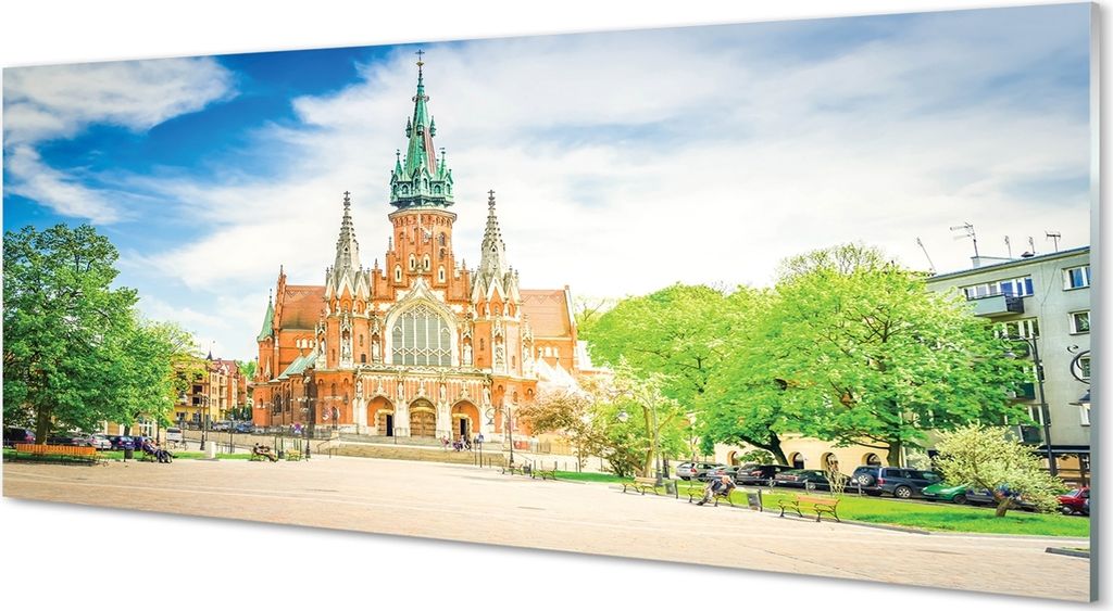Glasbilder 125x50 Wandkunst Krakow Dom
