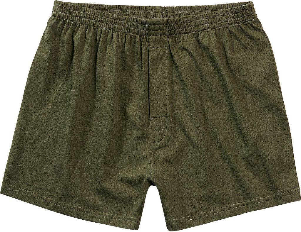 Herren Boxershort Unterhose oliv mit geknöpftem Eingriff Produktbild 