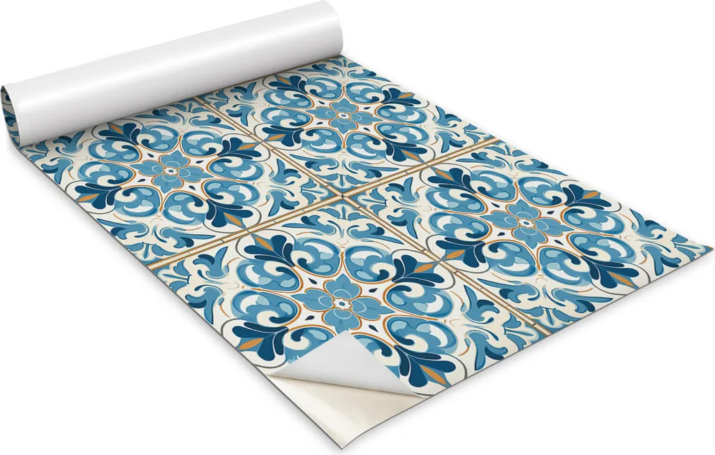 Pellicola Decorativa per Mobili Blu-Giallo | Ideale per la Casa