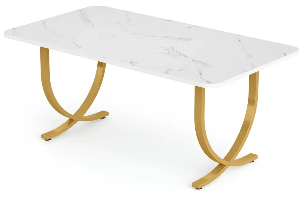 Table à manger carrée 100x100 cm en bois blanc style moderne 4 personnes