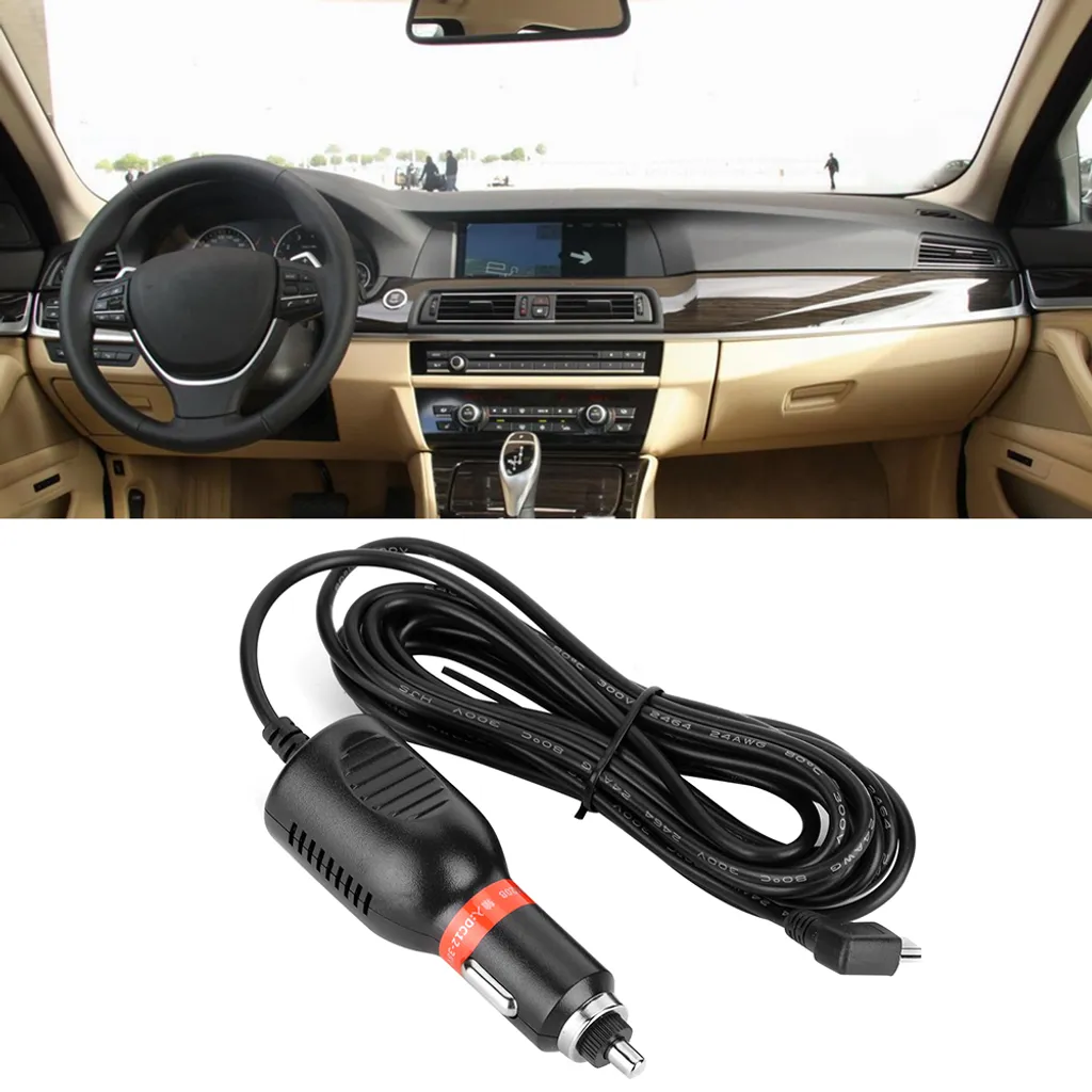 Alimentatore 12V/24V per Dash Cam e GPS - Cavo Mini USB 3.5 Metri - 4
