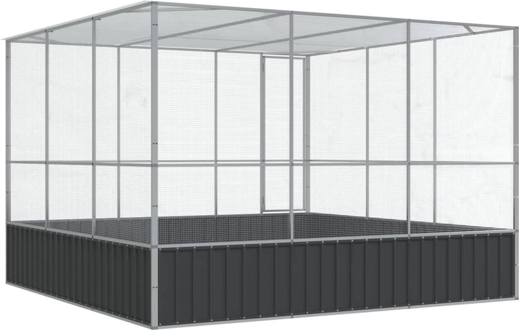 vidaXL Volière argentée 311x307x212 cm acier Image du produit 