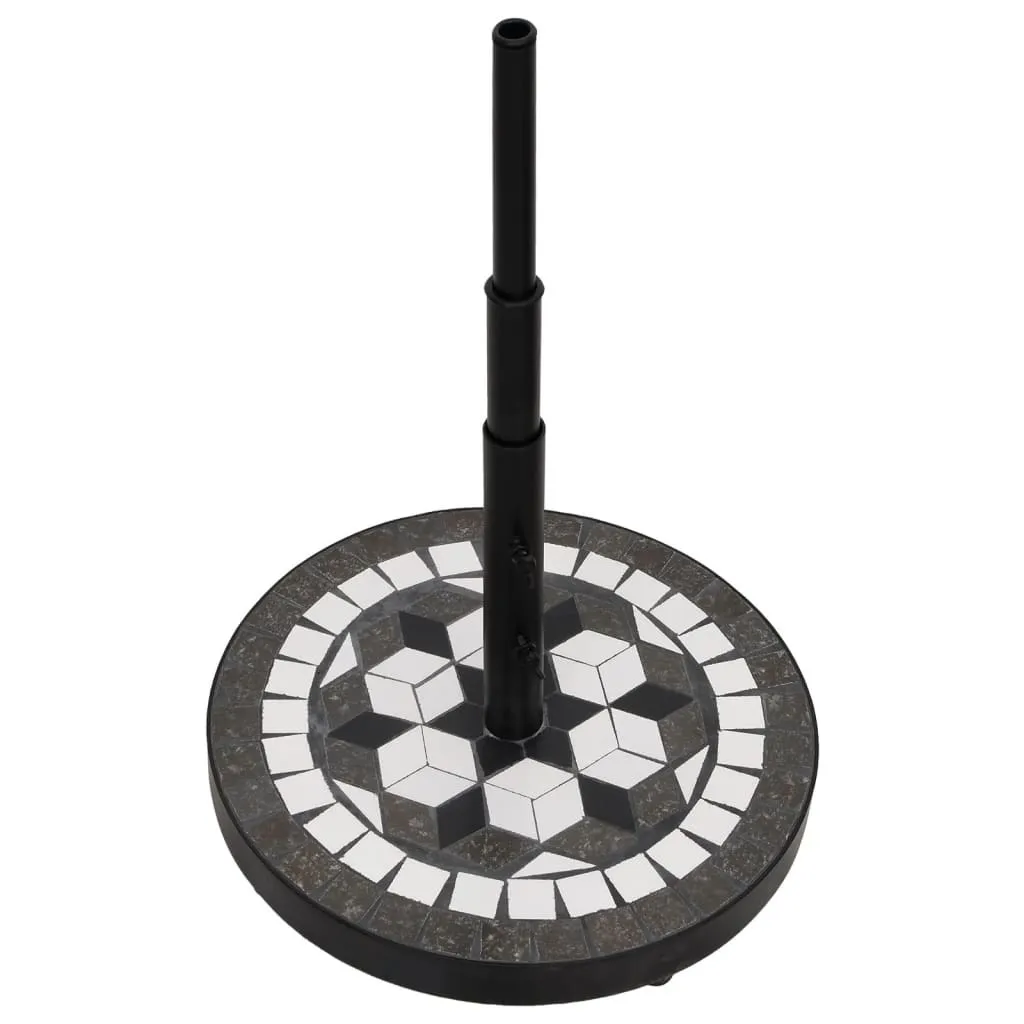 Pied de parasol pour terrasse vidaXL 12 kg - Fixation stable noir et blanc - 2