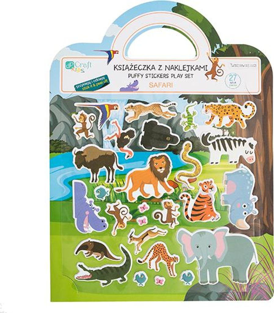 Książeczka Z Naklejkami Wielokrotnego Użytku Safari