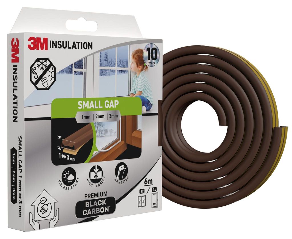 3M Fenster- & Türdichtung Braun 6 m, selbstklebend, für Produktbild 