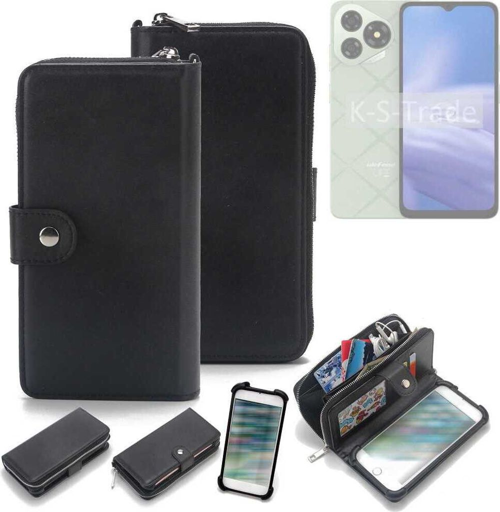K-S-Trade 2in1 Handyhülle Schutzhülle kompatibel mit Ulefone Note 19 & Portemonnee Cover Handy Hülle Case Etui Geldbörse Wallet Bookstyle Hülle