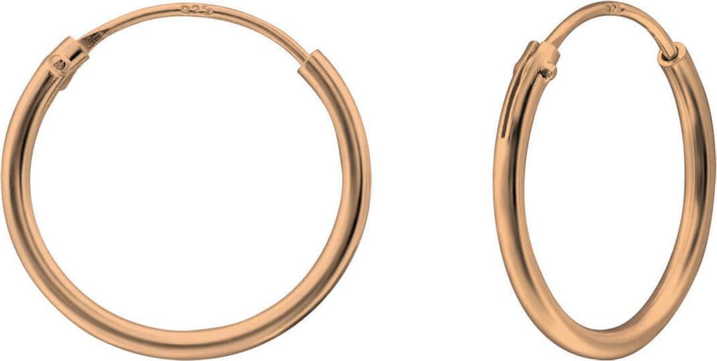 Creolen Ohrringe 925 Sterling Silber rosévergoldet 8-30mm Größe - 14 mm