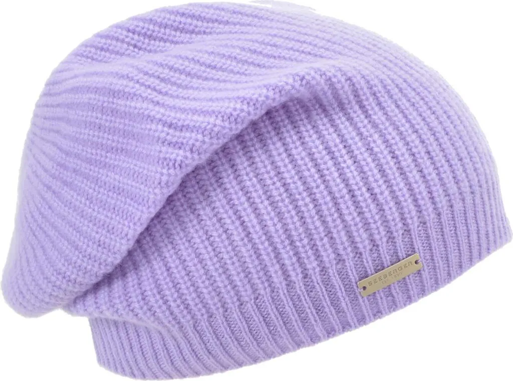 Bonnet violet Seeberger anti-froid en cachemire doux ne gratte pas tête