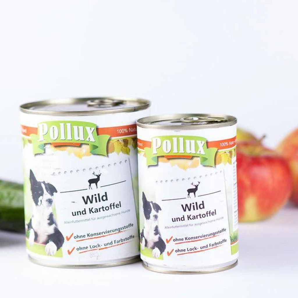 Pollux Nassfutter Hundefutter Wild & Kartoffel für Hunde ohne Getreide 400g