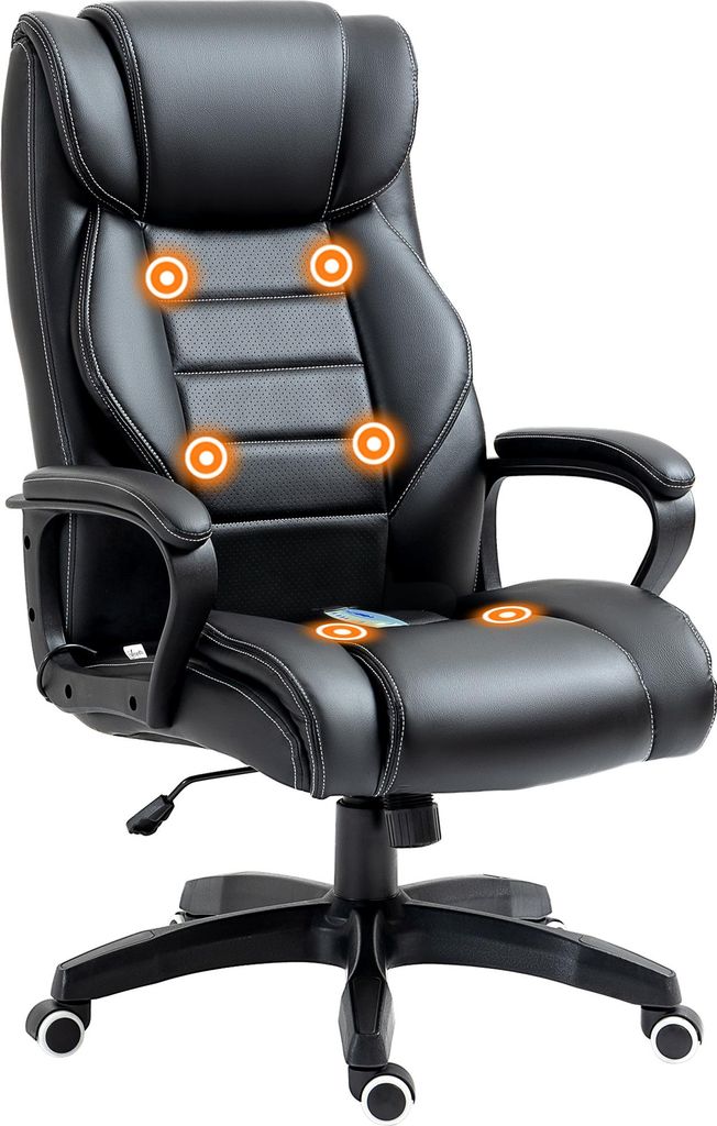 Fotel biurowy Vinsetto z funkcją masażu, ergonomiczny fotel Zdjęcie produktu 